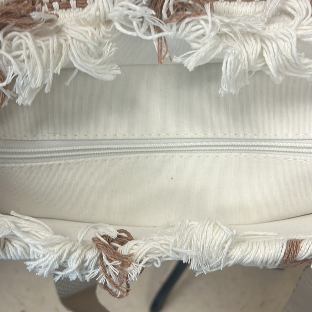 Eden Boho Fringe Tote Bag in Ivory - Picture 4 of 5